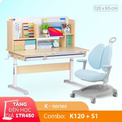 Bộ bàn học thông minh gỗ tự nhiên iSmart Klever K120