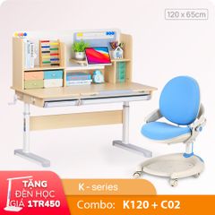 Bộ bàn học thông minh gỗ tự nhiên iSmart Klever K120