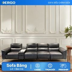 Sofa băng L4- 6 chỗ, điều khiển điện, kèm bàn trà