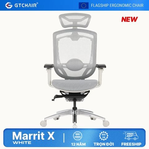  Ghế Văn Phòng Cao Cấp GTChair Marrit X Grey-White Frame 