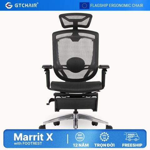  Ghế Công thái học Ergonomic GTChair Marrit X- Bản tay 5D (Footrest) 
