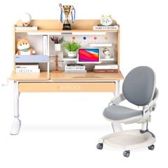 Bộ bàn học thông minh gỗ tự nhiên iSmart Super Star S120 Pro