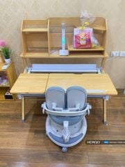 Bộ bàn học thông minh Cao Cấp Gỗ Tự Nhiên D21 - C02D