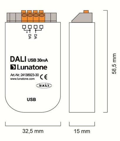 Lunatone - DALI USB 30mA: BỘ GIAO TIẾP TIÊU CHUẨN DALI QUA USB 30mA/ DALI USB INTERFACE 30mA