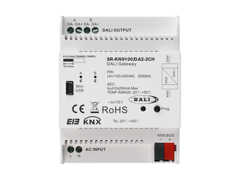 Bộ Điều Khiển KNX DALI Gateway - SR-KN9100-DA2-2CH