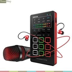  Takstar MX1 mini SET - Combo sound card hát live stream di động nhỏ gọn, đa năng, 9 hiệu ứng, pin hoạt động 7 giờ. 