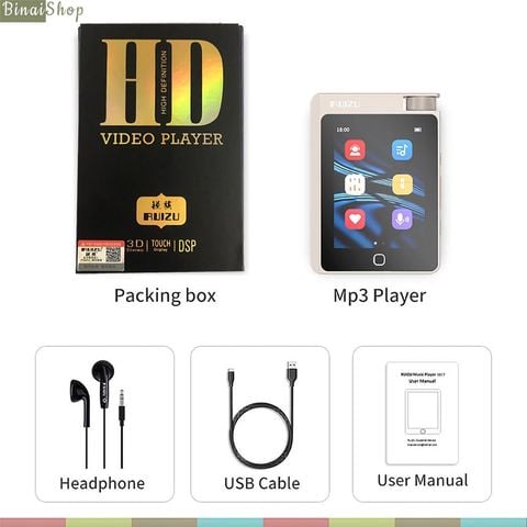 Ruizu A55 (Bạc) - Máy Nghe Nhạc HIFI Lossless,, Bluetooth 5.0 (16GB ...