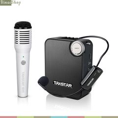  Takstar E500W - Máy Trợ Giảng Hai Mic Không Dây UHF, Kết Nối Bluetooth, Công Suất 20W Cho Giáo Viên, Bán Hàng, Hướng Dẫn Viên 