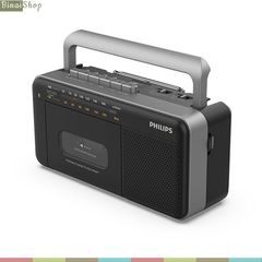  Philips TAR3568 - Đài Radio AM/FM Cổ Điển Cỡ Lớn, Hỗ Trợ Khe USB, Ghi Âm Băng Trắng, Công Suất 8W Dành Cho Người Già 