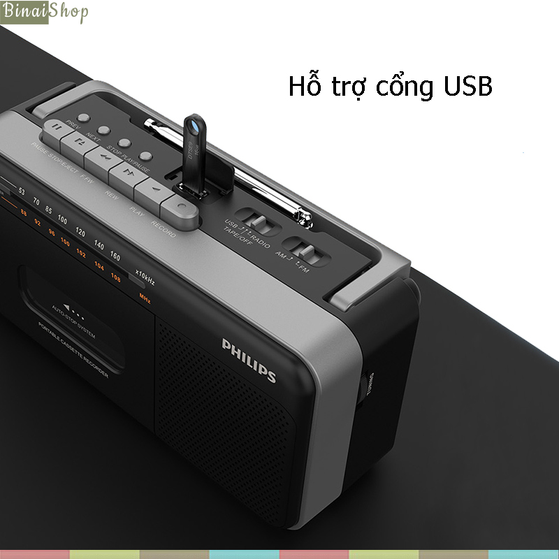 Philips TAR3568 - Đài Radio AM/FM Cổ Điển Cỡ Lớn, Hỗ Trợ Khe USB, Ghi –  BINAI