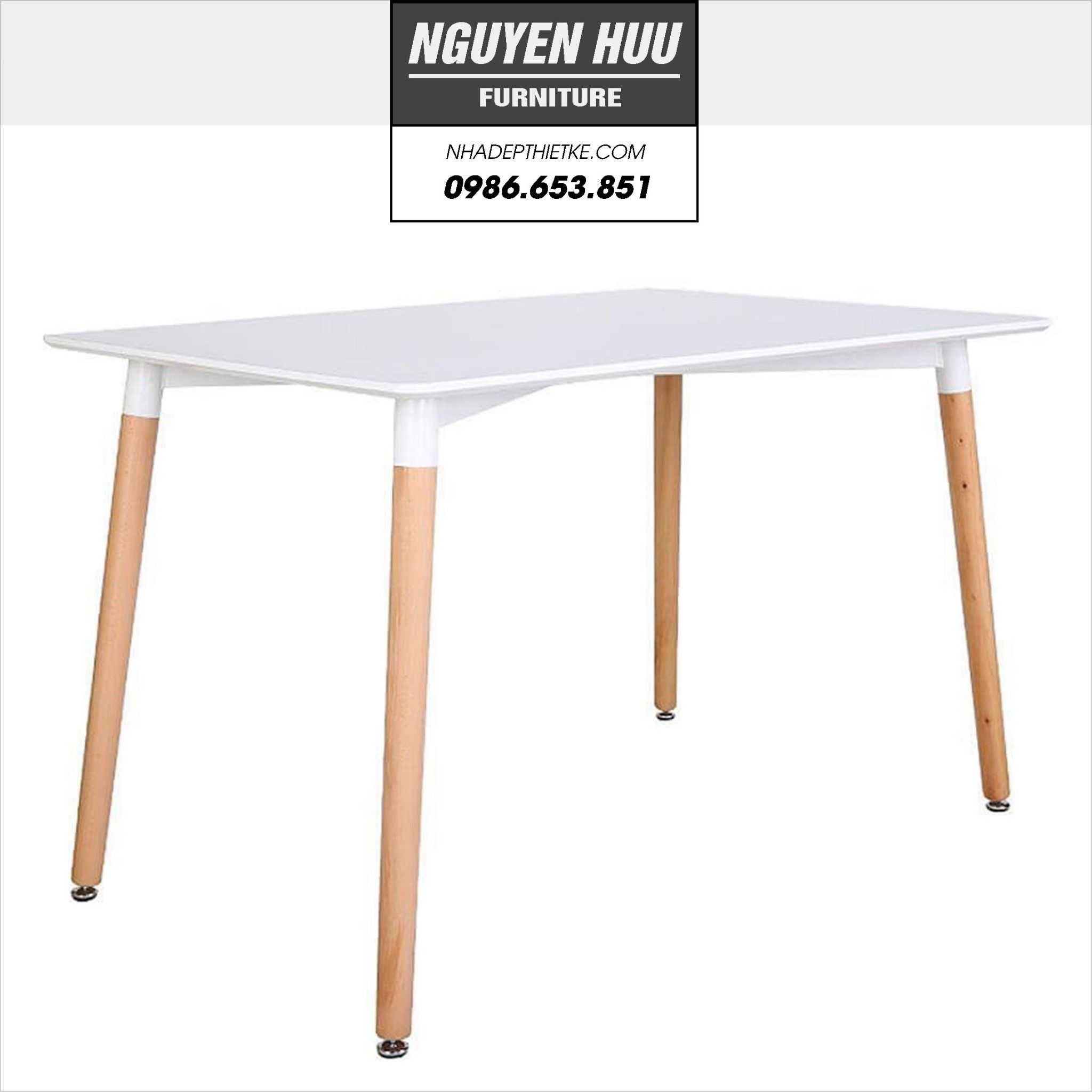 BE4 - Bàn ăn đẹp Eames - chữ nhật 80x120 cm