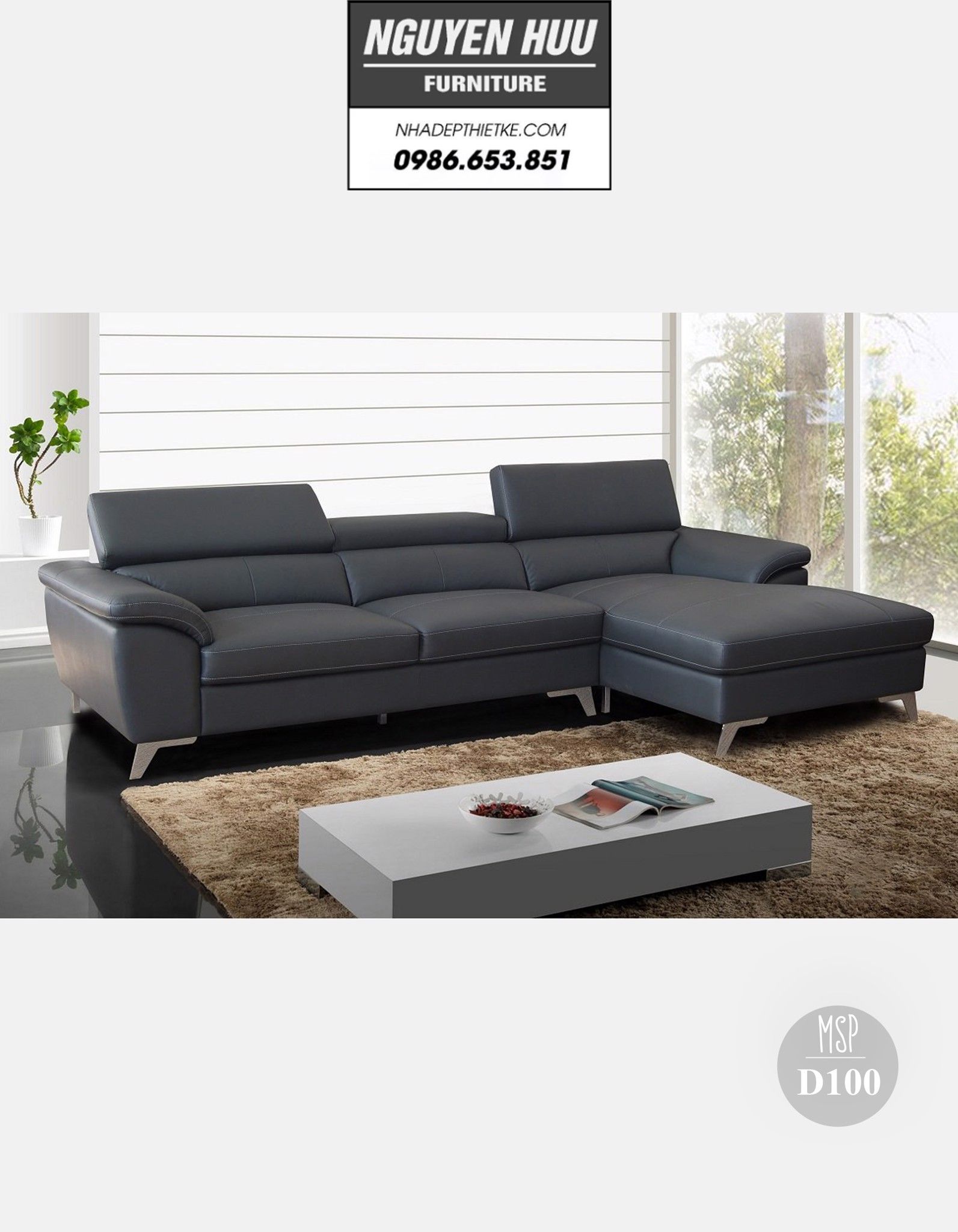 Ghế sofa da D100