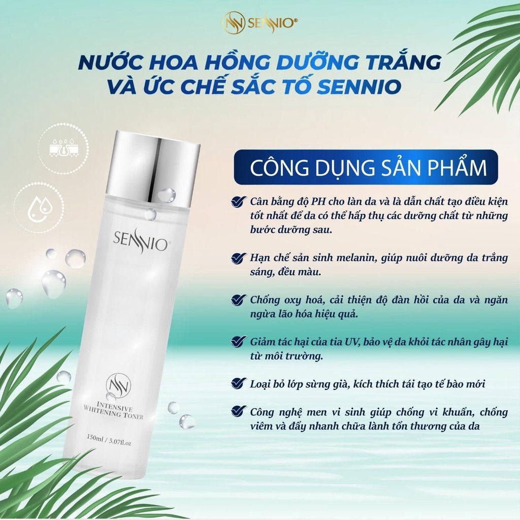 NƯỚC HOA HỒNG DƯỠNG TRẮNG VÀ ỨC CHẾ SẮC TỐ- SENNIO INTENSIVE WHITENING TONER SNO 831