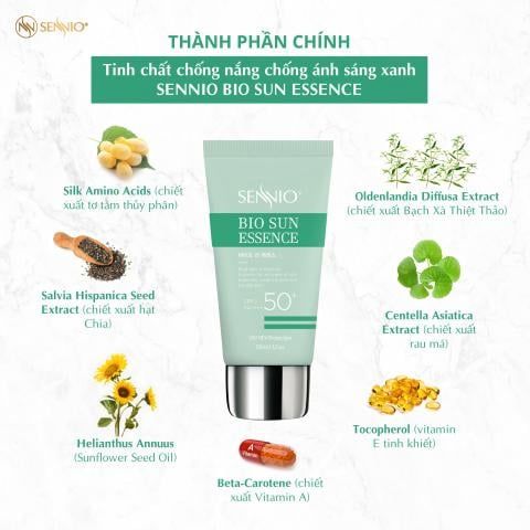 Tinh chất chống nắng, chống ánh sáng xanh Sennio – Sennio Bio Sun Essence 50ml