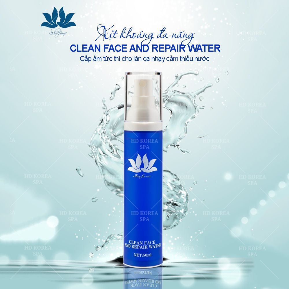 Clean Face & Repair Water​ – Xịt Khoáng Đa Năng Shafana