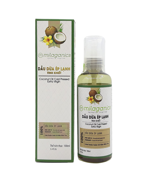 Dầu dừa Ép lạnh Tinh khiết Milaganics 100ml – ELLY STORE