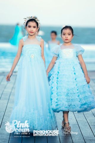  PINKOCEAN - Đầm Công Chúa Giúng Phối Tay Phồng (Xanh Ngọc) 48 