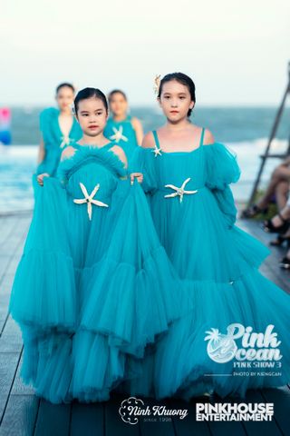  PINKOCEAN - Đầm Công Chúa Voan Ngực 55 (Xanh Nhạt) 