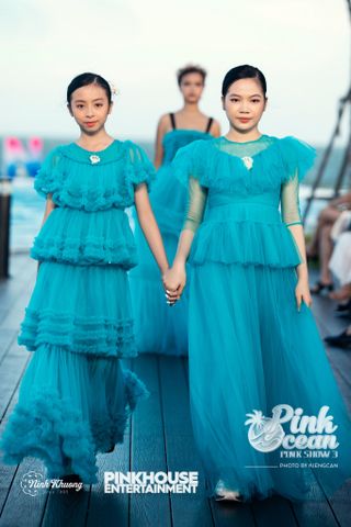  PINKOCEAN - Đầm Công Chúa 4 Tầng 60 (Xanh Nhạt) 