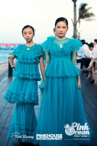  PINKOCEAN - Đầm Công Chúa 4 Tầng 60 (Xanh Nhạt) 