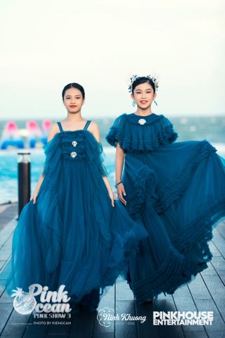  PINKOCEAN - Đầm Công Chúa Hai Dây 70 (Xanh Thẫm) 