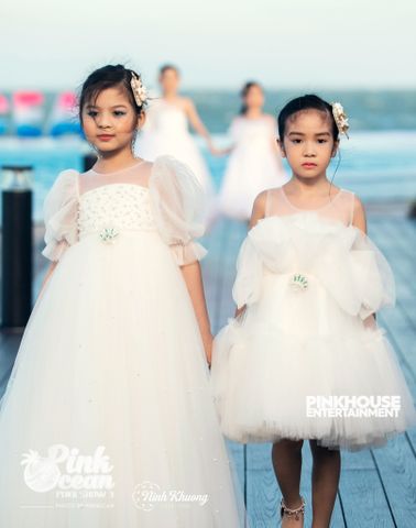  PINKOCEAN - Đầm Công Chúa Tay Phồng 41 (Trắng) 