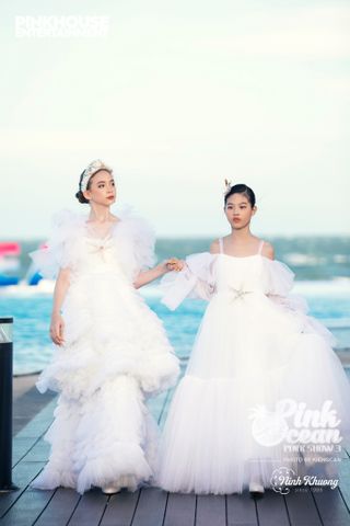  PINKOCEAN - Đầm Công Chúa Tầng Phối Tay Voan (Trắng) 47 