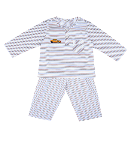  Long-sleeved shirt and long pants set for boys 