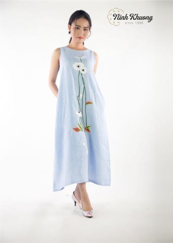  Đầm kiểu người lớn free size-M4-xbue nhạt line 