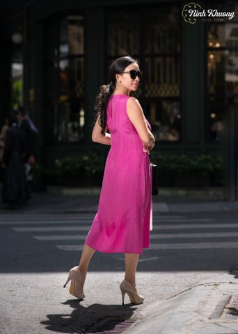  Đầm lụa loang chéo 