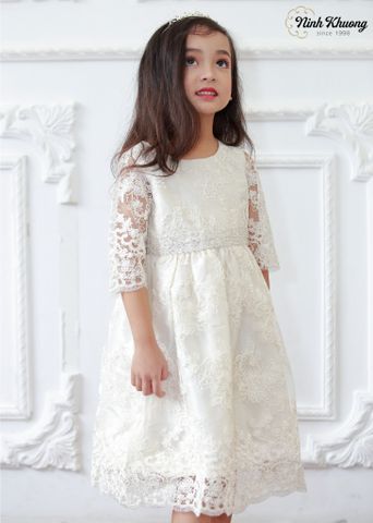  Đầm Kolala ren tay con   (đầm +cài) 