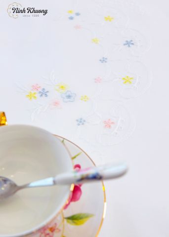  Khăn bàn tròn 4k - 150cm-Cip-Mai khuyên tam giác màu 