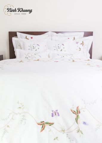  Set Drap giường+bộc mền+4 cặp áo gối 50x70, 60x60, 45x45, 25x50 