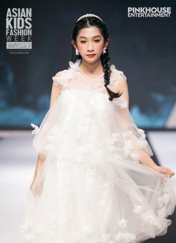  Three-tiered party dress adorned with flowers - La Vie En Rose 