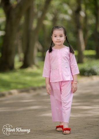  Bộ bà ba bé gái thêu 