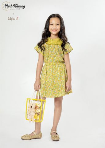  Bộ smock cổ tay ngắn + Váy 