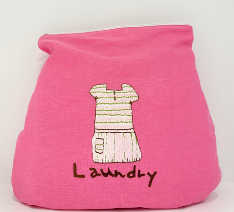  Túi giặt ủi đáy bàu dây kéo thêu tay Ninh Khương 