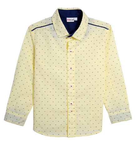  Áo sơ mi bé trai  tay dài phối màu vai 