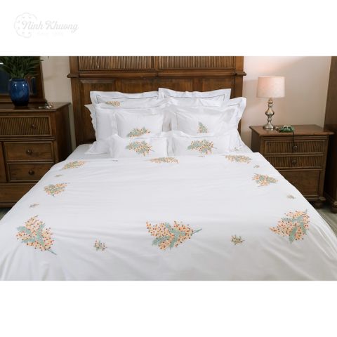  Bedding set - Assorted Pansy Colors (duvet cover 220x240, fitted sheet 270x320, pillows 50x70, 60x60, 45x45, 25x50/pair) - wrapped in American cotton fabric 