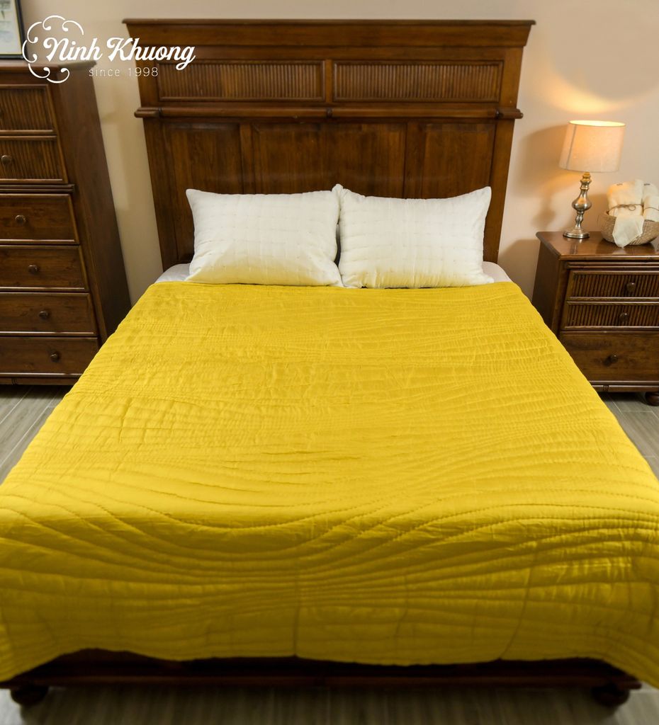  Silk embroidered sand dunes blanket - yellow 