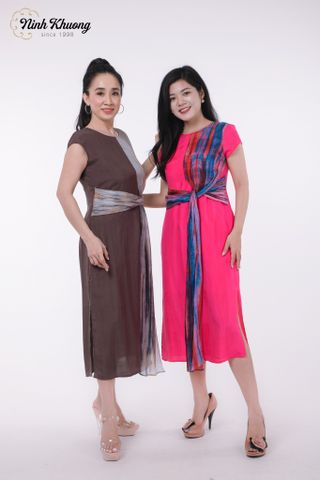  Đầm lụa loang chéo | Hàng đặt riêng 