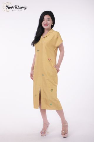  Raw silk Dalton collar dress 