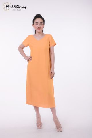  Đầm lụa cổ V tay ngắn | Hàng đặt riêng 