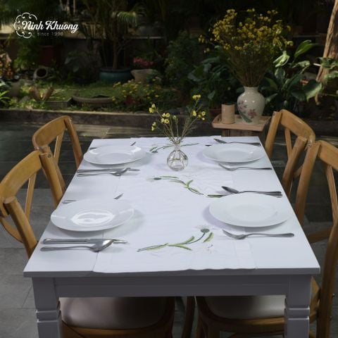  Long tray with green shell pattern 