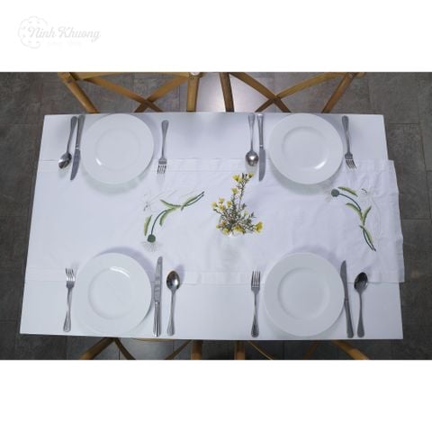  Long tray with green shell pattern 