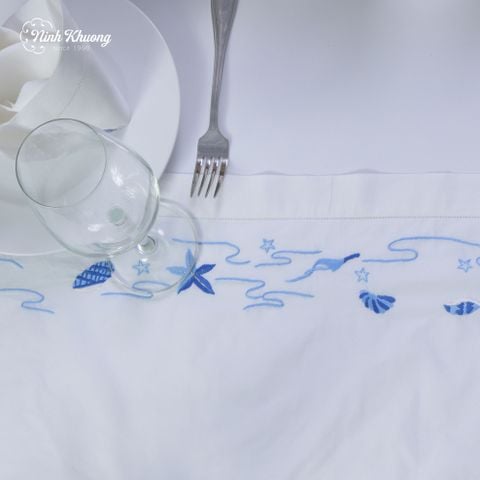  Long tray with green shell pattern 