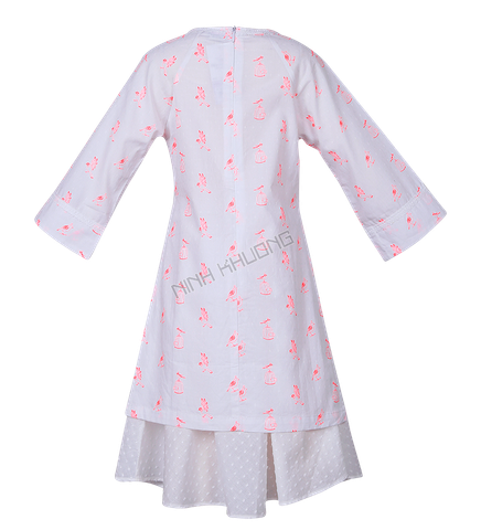  Áo dài tay xòe không thêu 