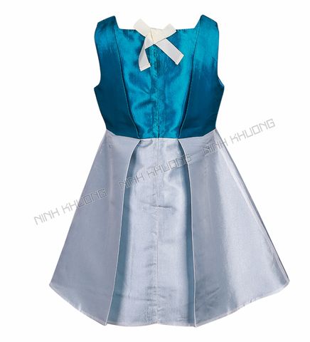  Square neck taffeta dress for girls 