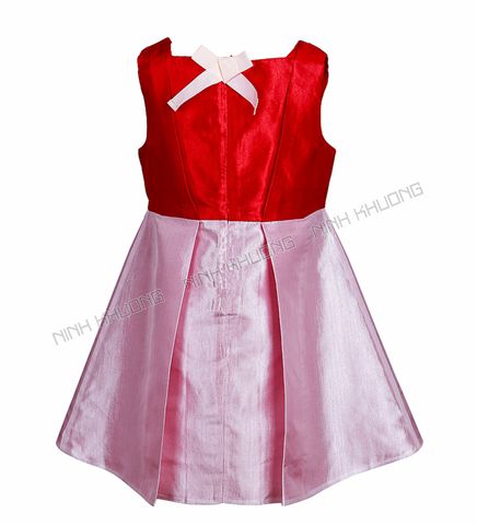  Square neck taffeta dress for girls 