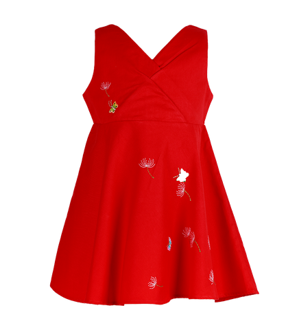  Đầm bé gái cổ tim 